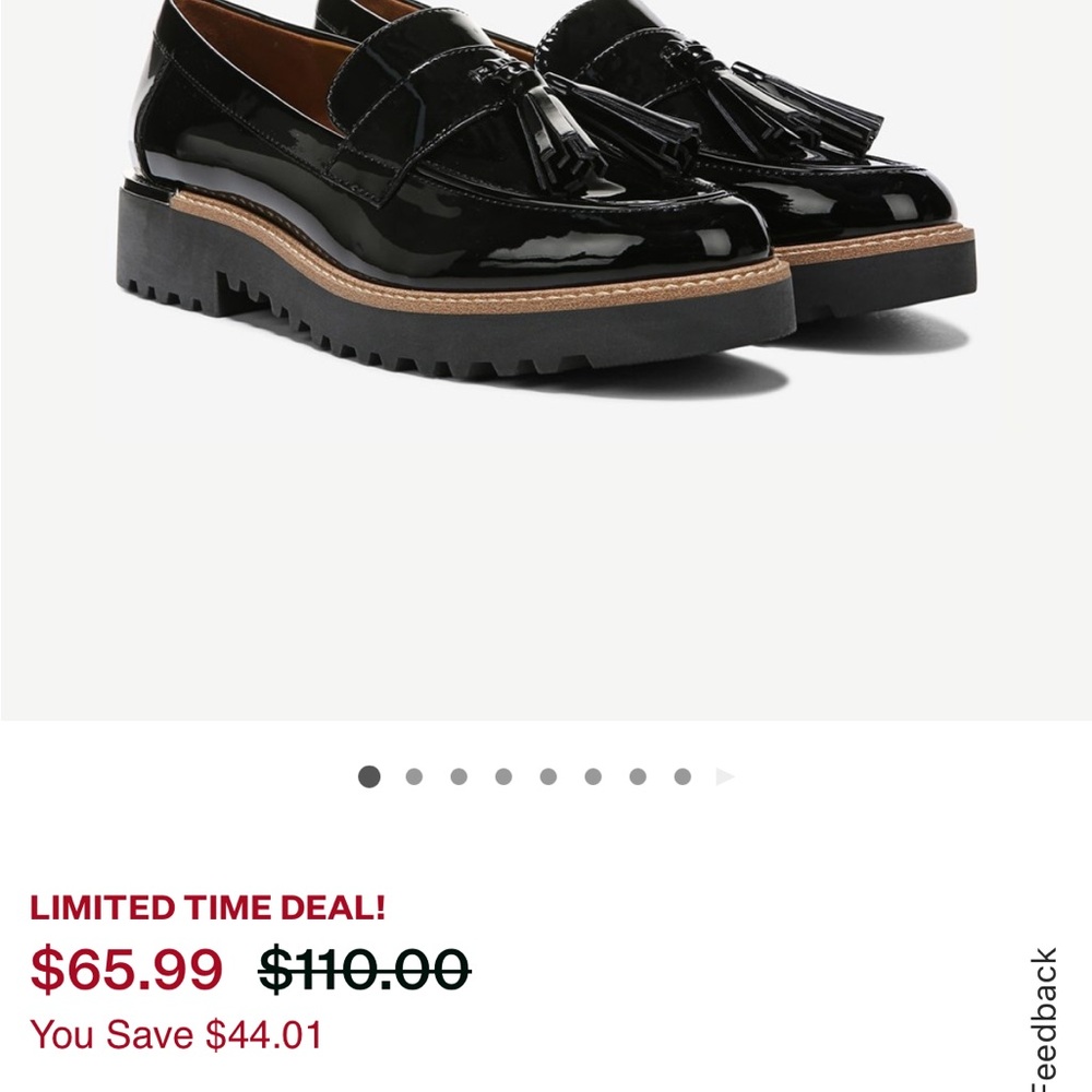 Franco Sarto Black Patent Tassel Loafers